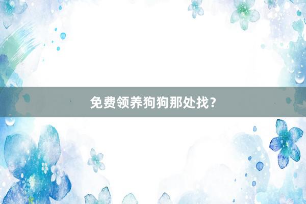 免费领养狗狗那处找？
